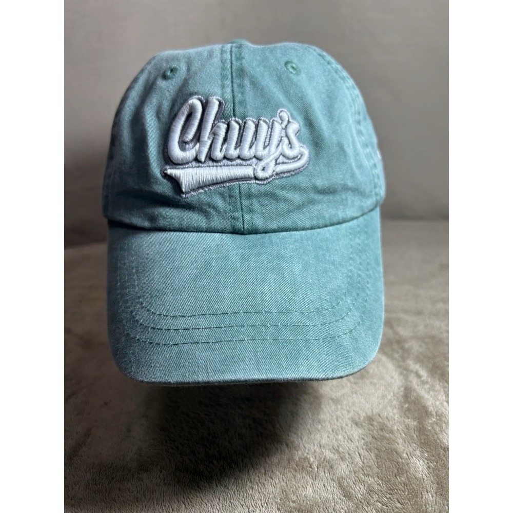 Adams Chuy's Restaurant Hat Teal Strapback Cap New York Paris Milan Adjustable